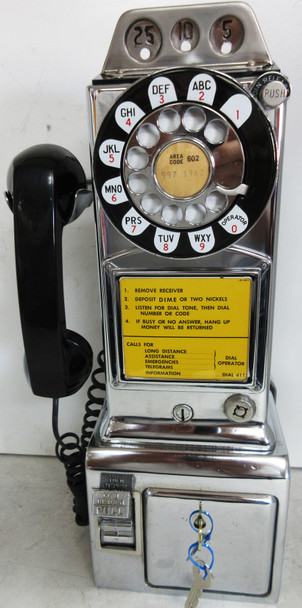 WE Chrome Pay Telephone Fully Restored Circa 1950's
