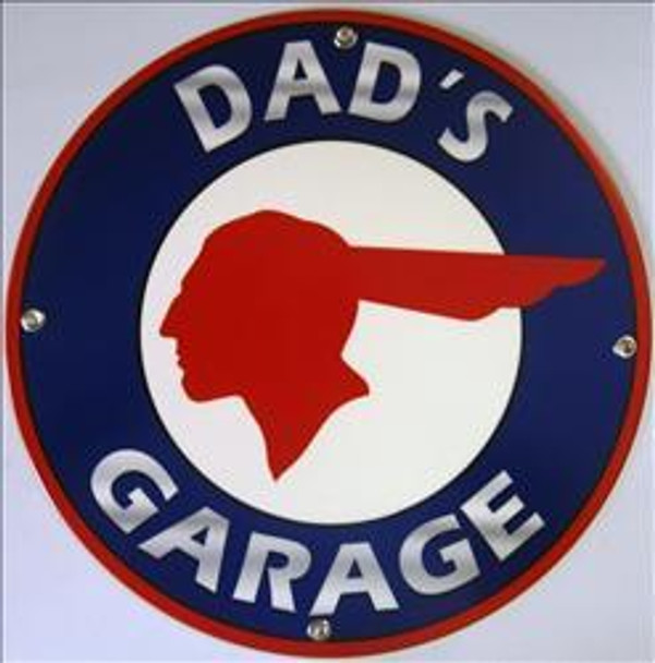 Dad's Garage Pontiac Metal Sign