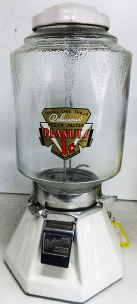 Northwestern 1c White Porcelain Peanut Dispenser circa 1930