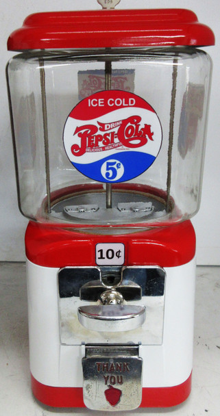 Acorn 10c Round Gumball Dispenser Pepsi-Cola Theme Circa 1950's
