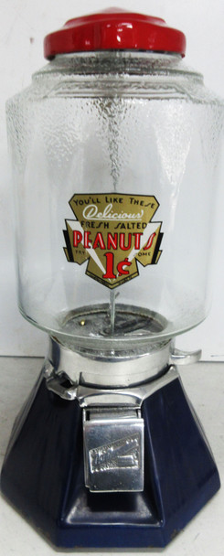 Northwestern 1c  Blue Base / Red Top Finish Peanut Dispenser circa 1930