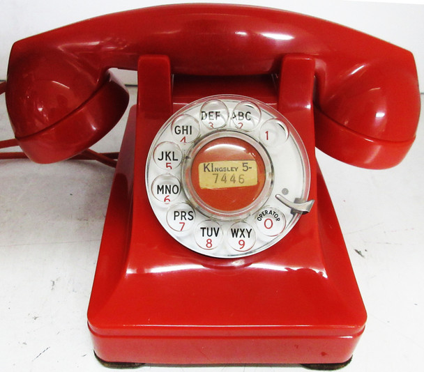 Western Electric Pekin Red Thermalite Model 302 Telephone Restored 1940's