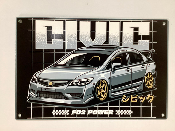 Honda Civic Metal Sign