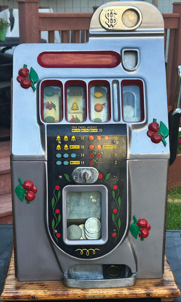 Mills Dollar Cherry Front Slot Machine circa 1940's Very Rare