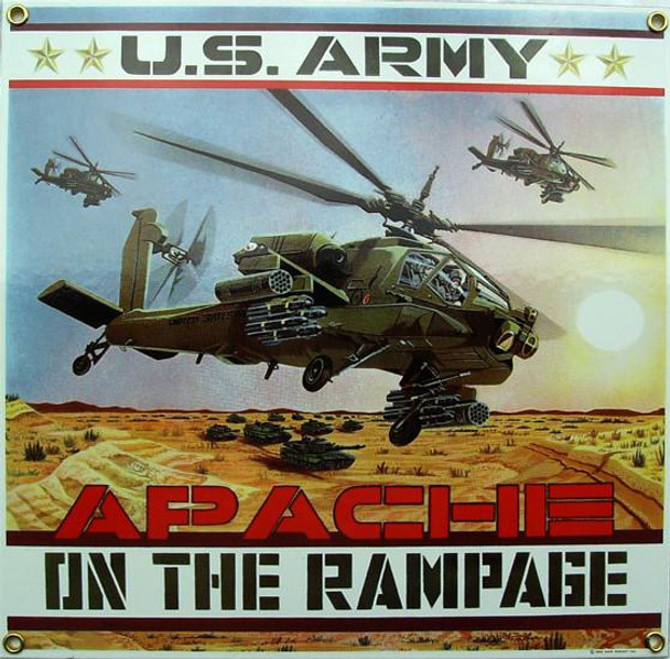 Army Apache Porcelain Metal Sign