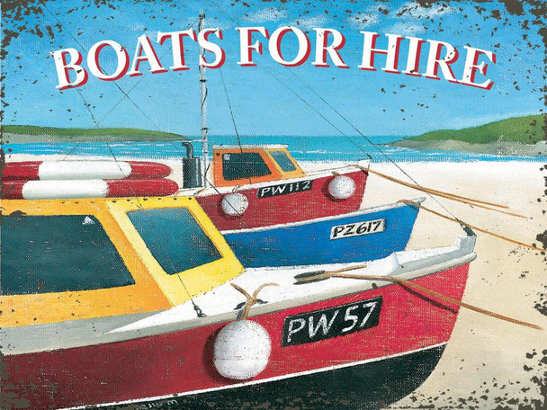 Boats For Hire Metal Sign