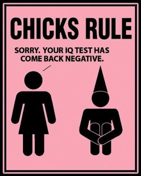 Chicks Rule-IQ Test-Negative Metal Sign