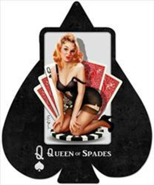 Queen of Spades Laser Cut Metal Sign