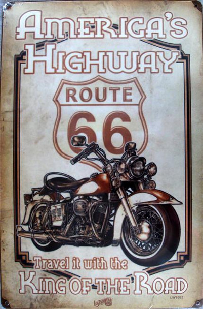 America's Highway Route 66 Metal Sign