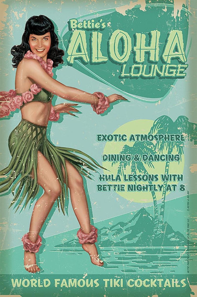 Aloha Bettie Metal Sign DISC