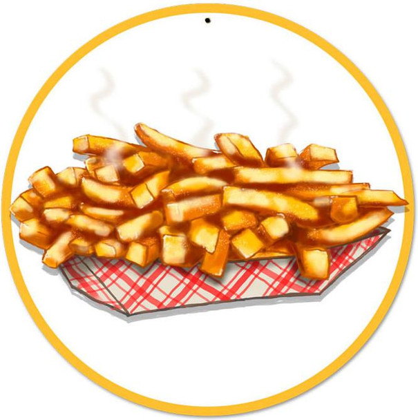 French Fries 14" Round Metal Sign