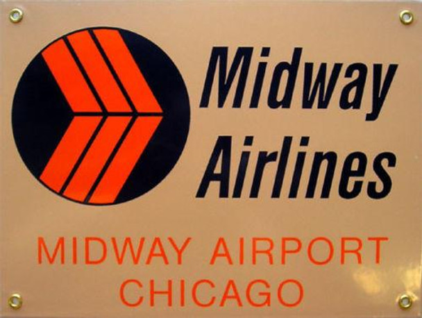 Midway Airlines Porcelain Sign