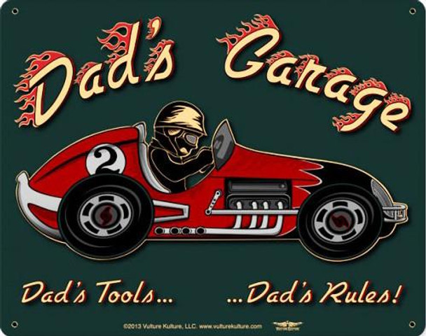 Dad's Garage Vintage Metal Sign