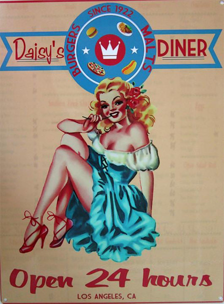 Daisy's Diner Metal Sign