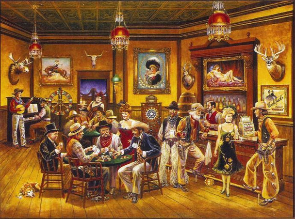 Lee Dubin Limited Edition Lithograph "Western Saloon"