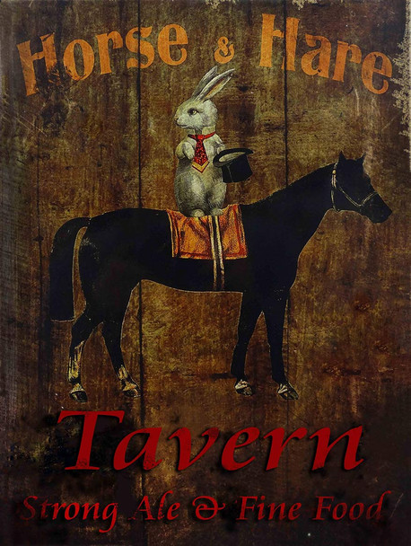 Horse & Hare Tavern Metal Sign