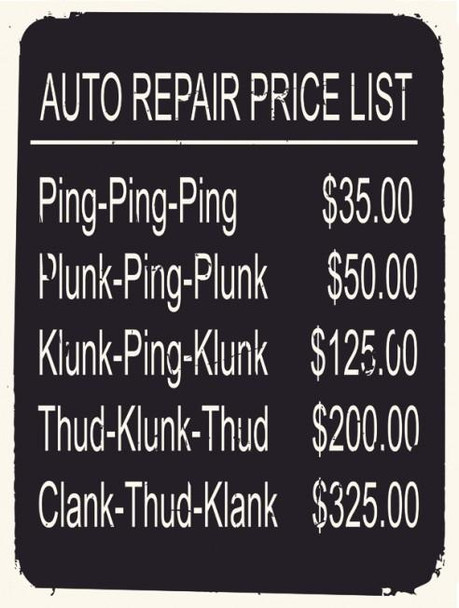 Auto Repair Price List