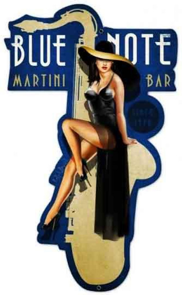 Blue Note Martini Bar Pin-Up Plasma Cut Sign