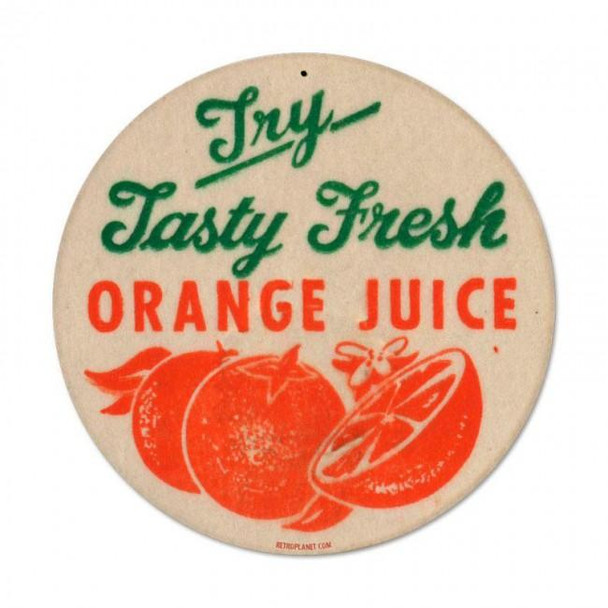 Orange Juice 14" Round Metal Sign