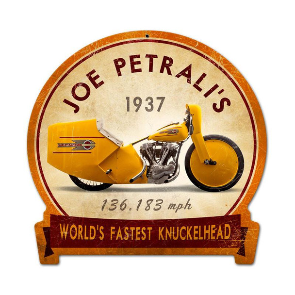 Joe Petrali Round Banner