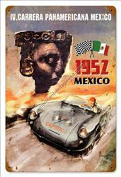 IV Carrera Pananericana Mexico Metal Sign