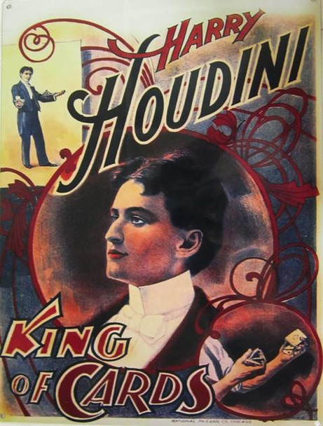 Houdini-King of Cards Metal Signs