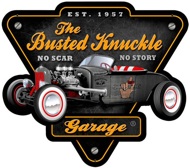 Busted Knuckle-Rat Rod-Plasma Cut Metal Sign