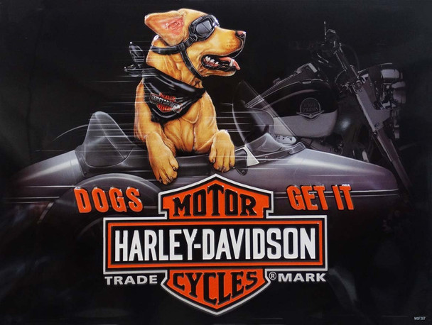 Dogs Get It Sidecar Buddy Harley-Davidson Metal Sign