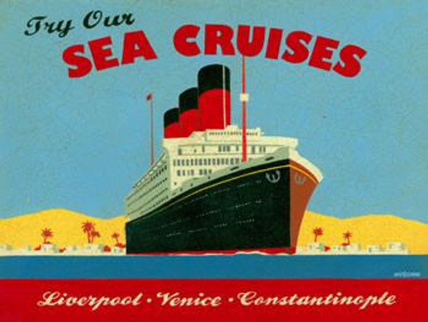 Sea Cruises Metal Sign