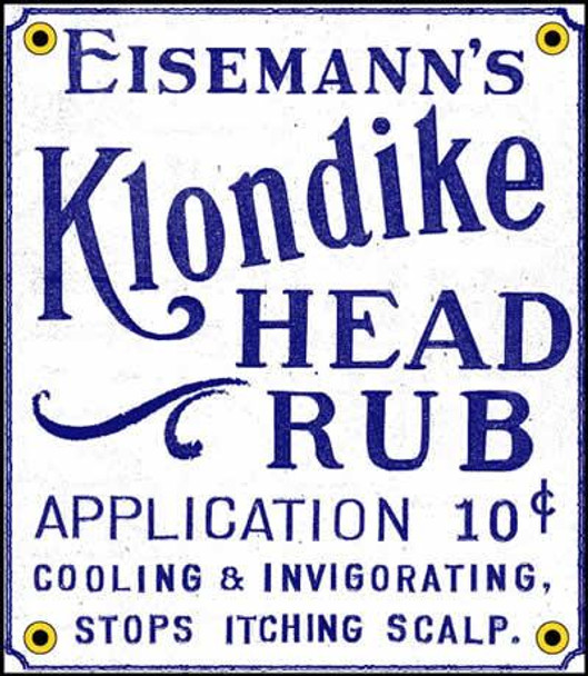 Klondike Head Rub Porcelain Sign