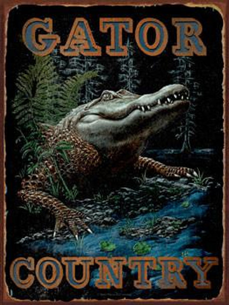 Gator Country Metal Sign