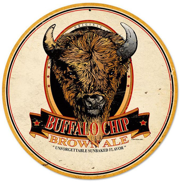 Buffalo Chip Brown Ale Metal Sign