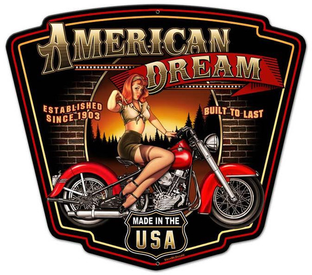 American Dream Plasma Cut Metal Sign