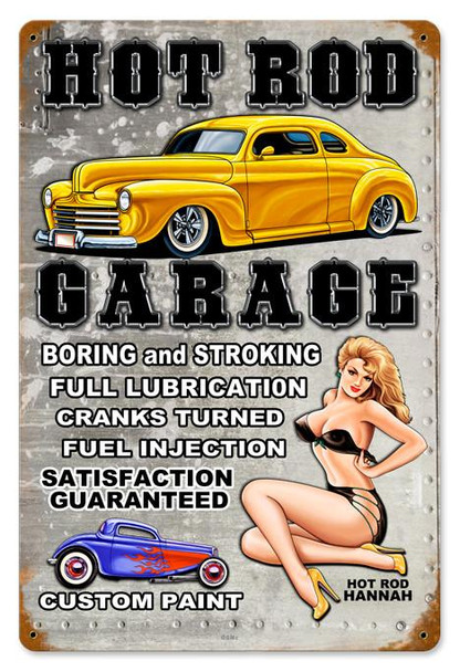 Hot Rod Garage Metal sign