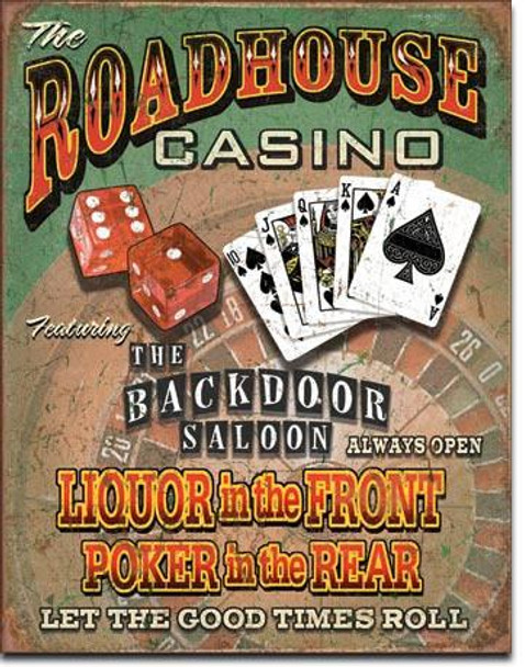 Roadhouse Bar & Casino Metal Sign (DISC)