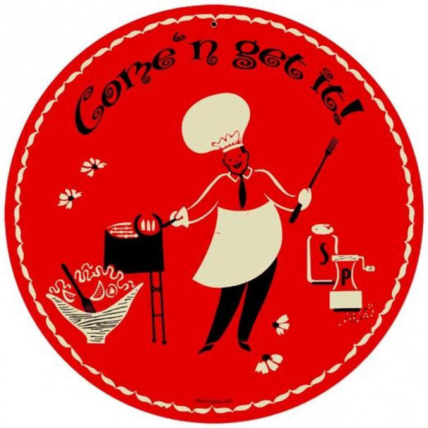 Come 'n Get It 14" Round Metal Sign