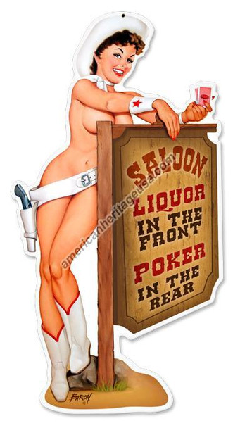 Cowgirl Saloon Laser Cut Metal Sign Cowgirl Saloon Laser Cut Metal Sign
