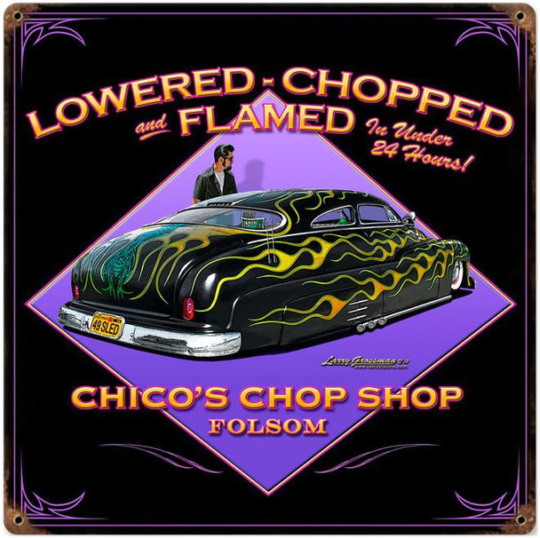 Lowered-Chopped Metal Sign