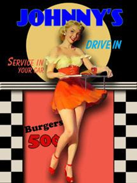 Johnny's Drive Inn Metal Sign