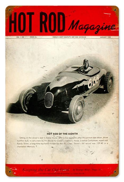 Hot Rod Premier Issue (Jan. 1948) Metal Sign