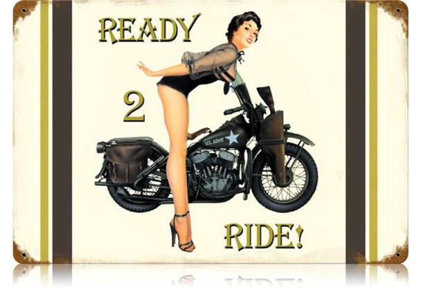 Ready 2 Ride Metal Sign