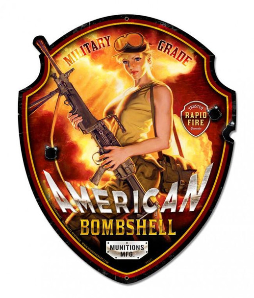 American Bombshell Plasma Cut  Metal Sign