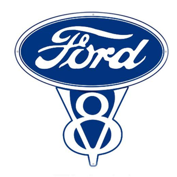 Ford V8 15" Plasma Cut Metal Sign