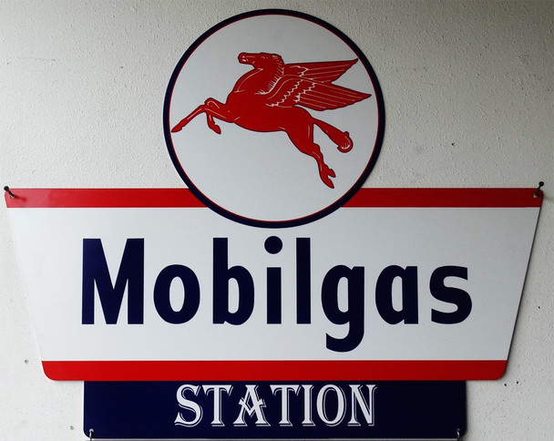 Mobilgas Station Plasma Cut Metal Sign