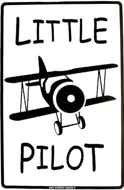 Little Pilot Metal Sign