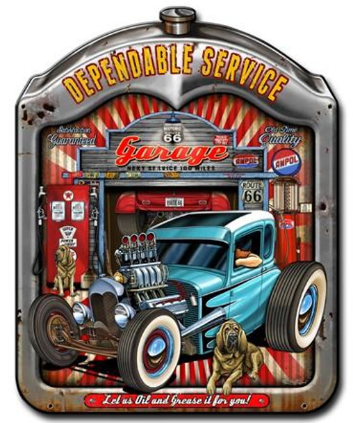 Dependable Service Radiator Plasma Metal Sign