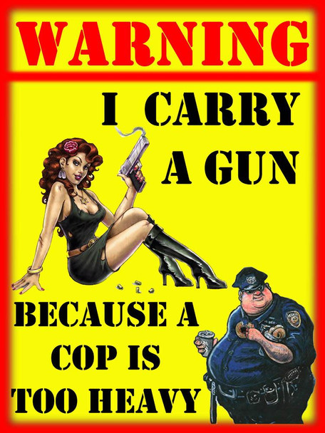 Warning Carry Gun-Metal Sign