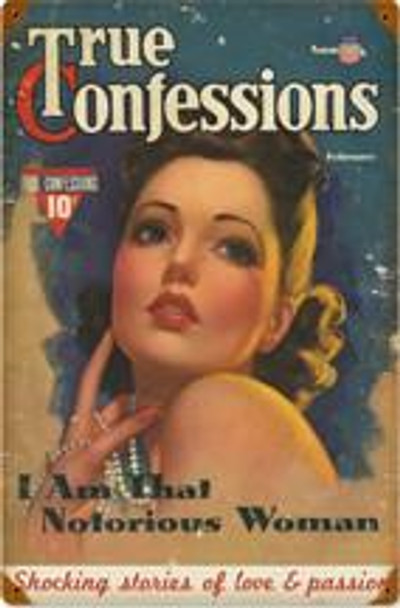 True Confessions Pin-Up Metal sign DISC