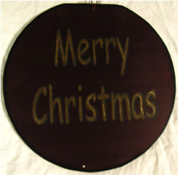 Merry Christmas 12" Round Metal Sign