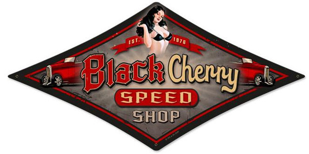 Black Cherry (diamond) Metal Sign